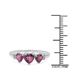 10k White Gold Pink Tourmaline and Diamond Accent Ring