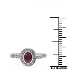10k White Gold Ruby and 1/6ct TDW Diamond Ring (J-K, I2-I3)