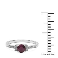 10k White Gold Ruby and 1/8ct TDW Diamond Ring (J-K, I2-I3)