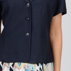 Danny & Nicole Women's Navy Floral 2-piece Notched Collar Jacket Dress Set 