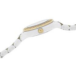 Le Chateau All White Ceramic Women's Watch with Zirconia Studded Bezel
