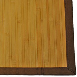 Asian Hand-woven Light Natural Stripe Bamboo Rug (2' x 3')