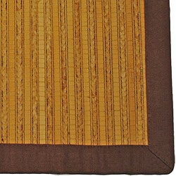Asian Hand-woven Light Natural Bamboo Rug (2' x 4')