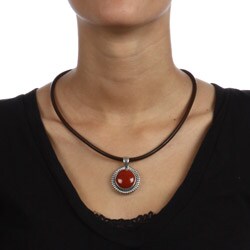 Southwest Moon Sterling Silver Red Jasper Necklace