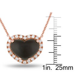14k Pink Gold Smokey Quartz and 1/3ct TDW Diamond Necklace (G-H, SI1)