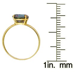 10k Yellow Gold Mystic Green Topaz Solitaire Ring