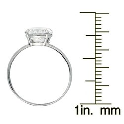 10k White Gold Clear Cubic Zirconia Solitaire Ring