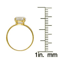 10k Yellow Gold Clear Cubic Zirconia Solitaire Ring