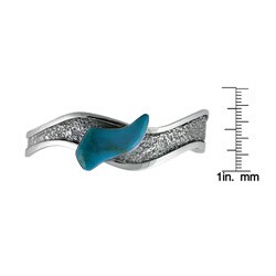 Silvermoon Sterling Silver Freeform Turquoise Cuff Bracelet
