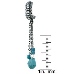 Southwest Moon Sterling Silver Turquoise Chain Dangle Earrings