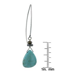 Southwest Moon Sterling Silver Howlite Teardrop Earrings