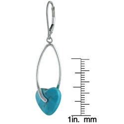 Silvermoon Sterling Silver Turquoise Heart Bead Earrings