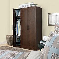 akadaHOME Walnut 72-inch Wardrobe Cabinet