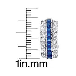 Sterling Silver Blue and Clear Cubic Zirconia Stud Earrings