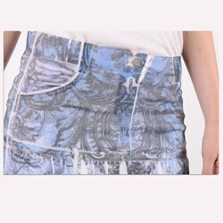 Tabeez Women's Grey and White Cloud Skirt