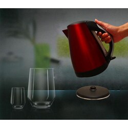 Ovente 1.8-liter Cord-free Red Brushed Stainless Steel Electric Kettle