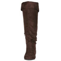 Story Women's 'Cookie' Brown Faux Suede Knee-high Boots