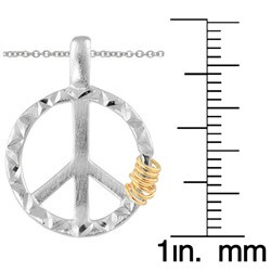Wish Ring Sterling Silver Peace Symbol Necklace