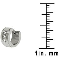 Stainless Steel Cubic Zirconia Hoop Earrings
