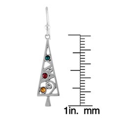 Silvermoon Sterling Silver Crystal Christmas Tree Earrings