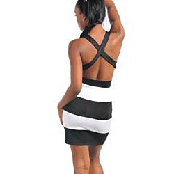 Stanzino Women's Plus Size Striped Halter Party Dress