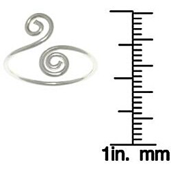 Elegant S-Curve Sterling Silver Adjustable Toe Ring