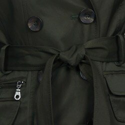 DKNY Women's Petite Double-breasted Belted Rain Trench Coat