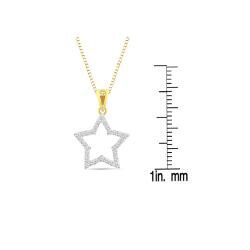 14k Two-Tone Gold 1/4ct TDW Diamond Star Necklace (H-I, I1-I2)