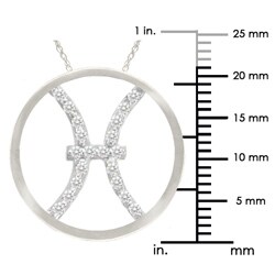 10k Gold Clear Cubic Zirconia Pisces Astrological Necklace