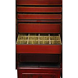Red Lacquer Floor Jewelry Armoire (China)