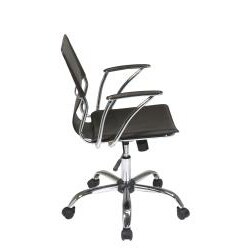 Office Star Dorado Office Chair with Fixed Padded Arms and Chrome Finish