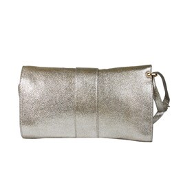 Jimmy Choo Silver Metallic Leather Shoulderbag