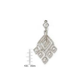 Sterling Silver Clear Cubic Zirconia Chandelier Earrings