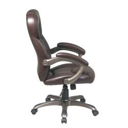 Office Star Executive Eco Leather Chair with Padded Arms and Coated Base