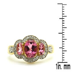 D'sire 10k Gold Pink Tourmaline and 1/10ct TDW Diamond Ring (H-I, I1-I2)