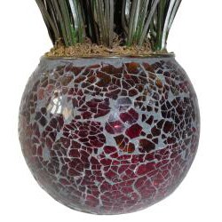 Laura Ashley Grass in Red and Brown Mosaic Container (Set of 2) 