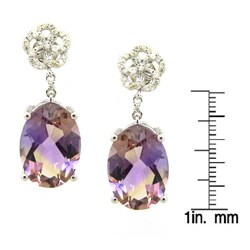 D'sire 10k Gold Ametrine and 1/6ct TDW Diamond Earrings (H-I, VS1-VS2)