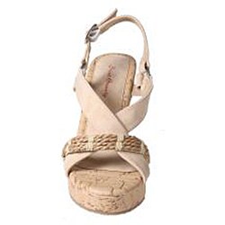 Refresh by Beston Women's 'ORLY-01' Cross Bands Wedge Sandals