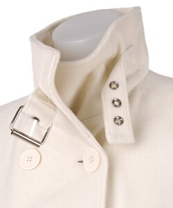 Black Rivet Woolen Pea Coat