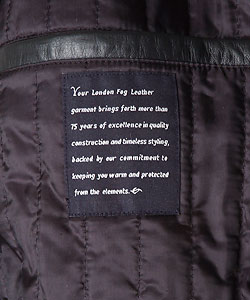 London Fog Men's Black Leather Bomber Jacket