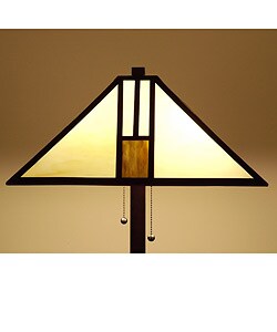 Tiffany-style White Mission-style Table Lamp