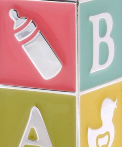 Toddot Baby's Silver Plated Learning Block Bank