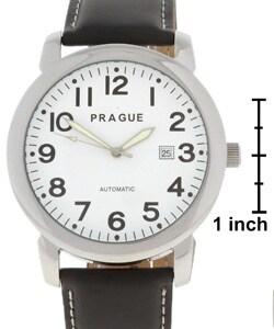 Prague Men's Easy Read White Dial Automatic Watch