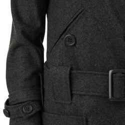 Coffee Shop Women's Charcoal Belted Wool Jacket