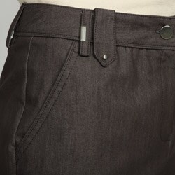 Larry Levine Women's Grey Stonewash Denim Crop Pants