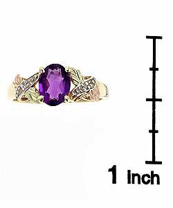 Black Hills Gold Peridot Diamond Ring