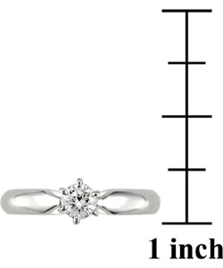 14k White Gold 1/4ct TDW Diamond Solitaire Ring (H-J, I1-2)