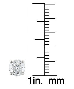 14k Gold 1 1/2ct TDW Round Diamond Stud Earrings (G-H, I1-I2)