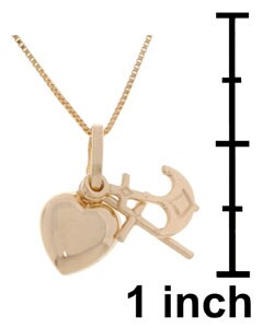 14k Yellow Gold Faith, Hope, Charity Charm