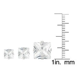 Tressa Sterling Silver CZ Princess Earring Set (3 pair)